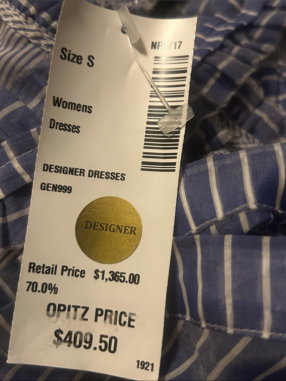 The Attico Margherita Cotton and Silk Stripe Long Dress size 1 MSRP $1365 - Picture 10 of 11